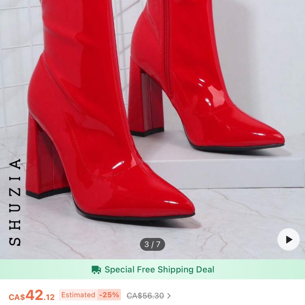 Red High Heel Boots